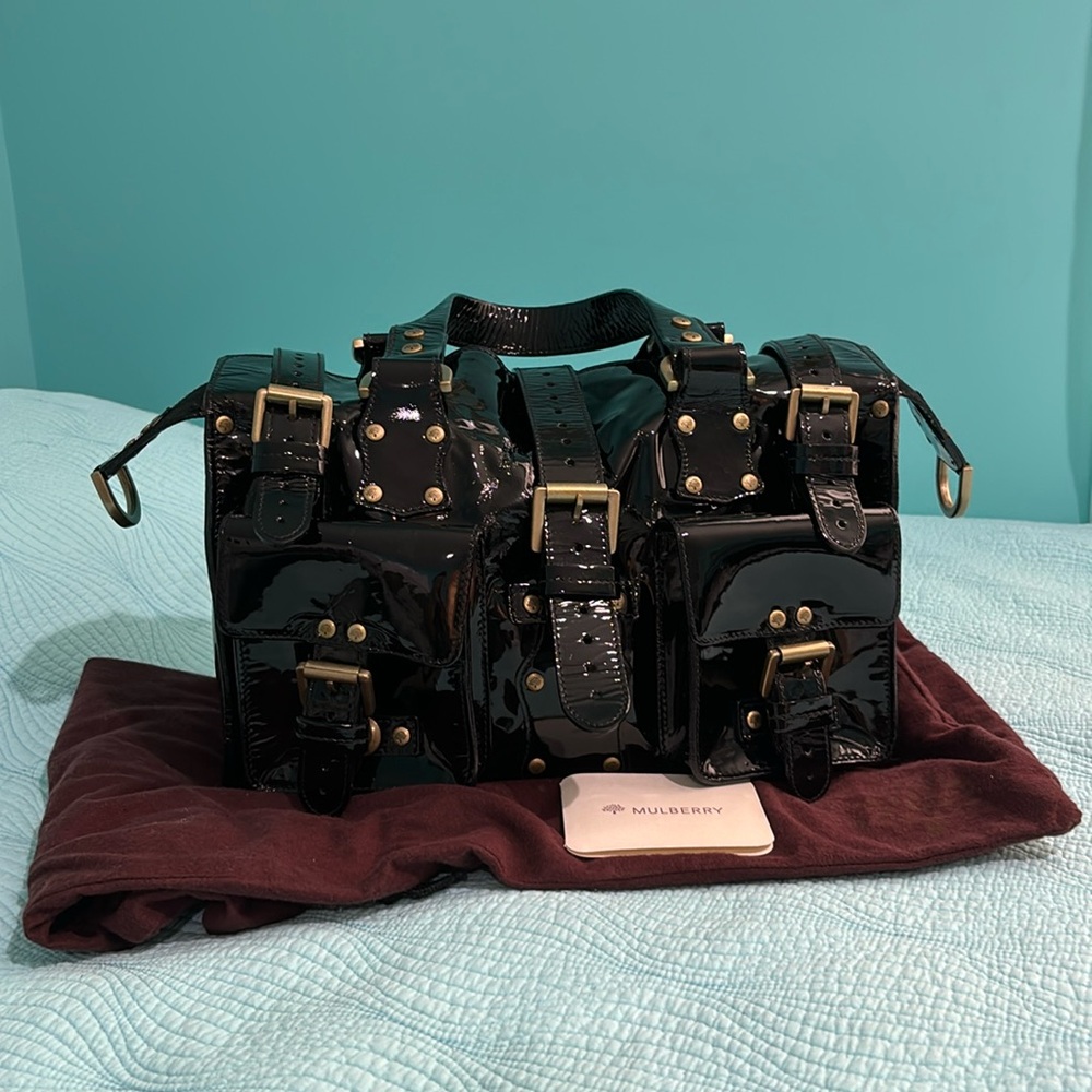 Mulberry patent leather black Roxanne